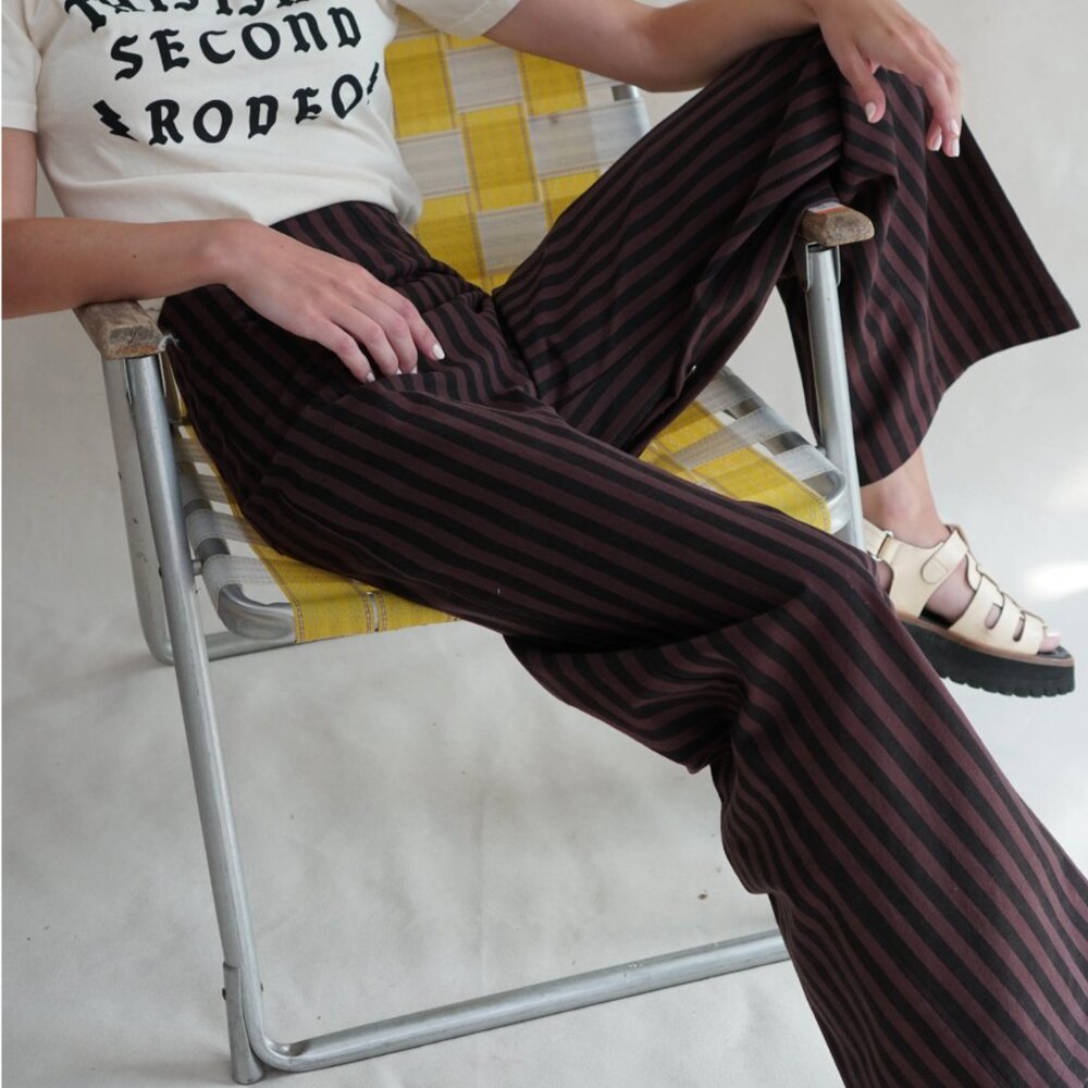 PROCHE Jasmine pants in Cocoa stripe NWT